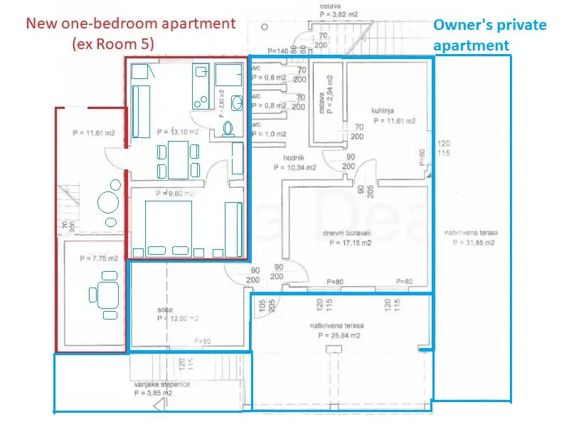 31 ground floor, Private is blue