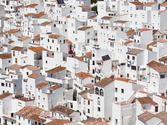 aerial photography of white houses
