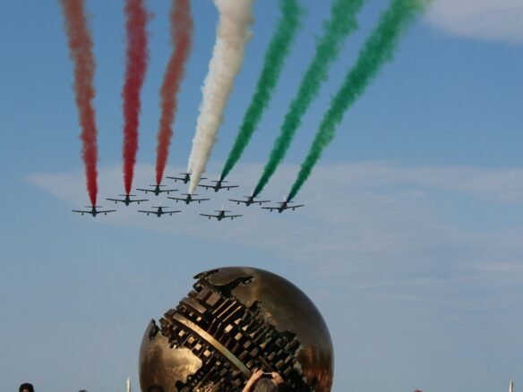 a group of airplanes flying in formation in the sky