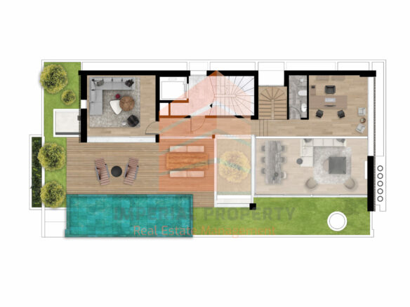 Sea And Pool View Apartment In Alimos, 218 Sq M, 5th-6th Floor