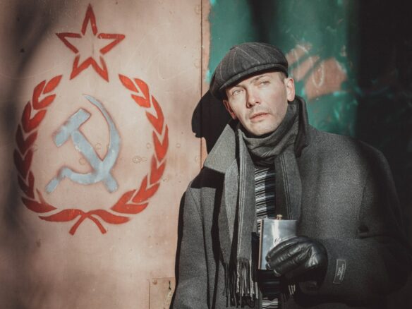 a man holding a camera