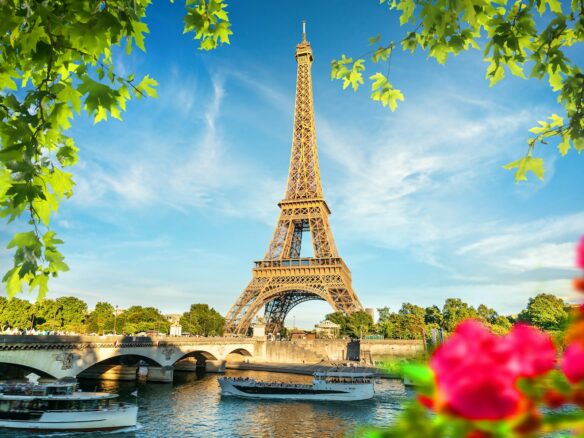 the eiffel tower towering over the city of paris