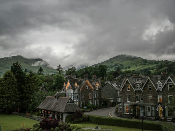 aerial photography of brown house