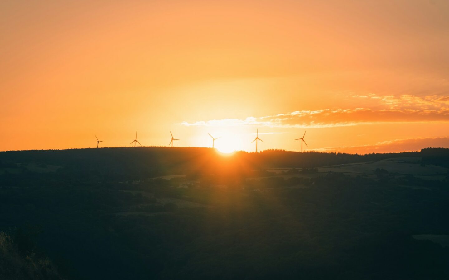 silhouette of mountain during sunset
