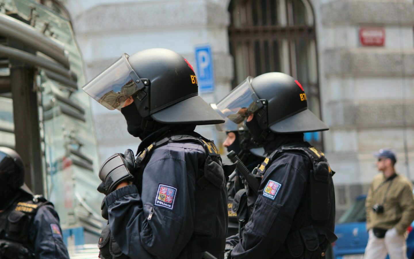 a group of police officers standing next to each other