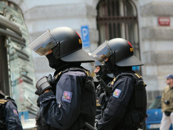 a group of police officers standing next to each other
