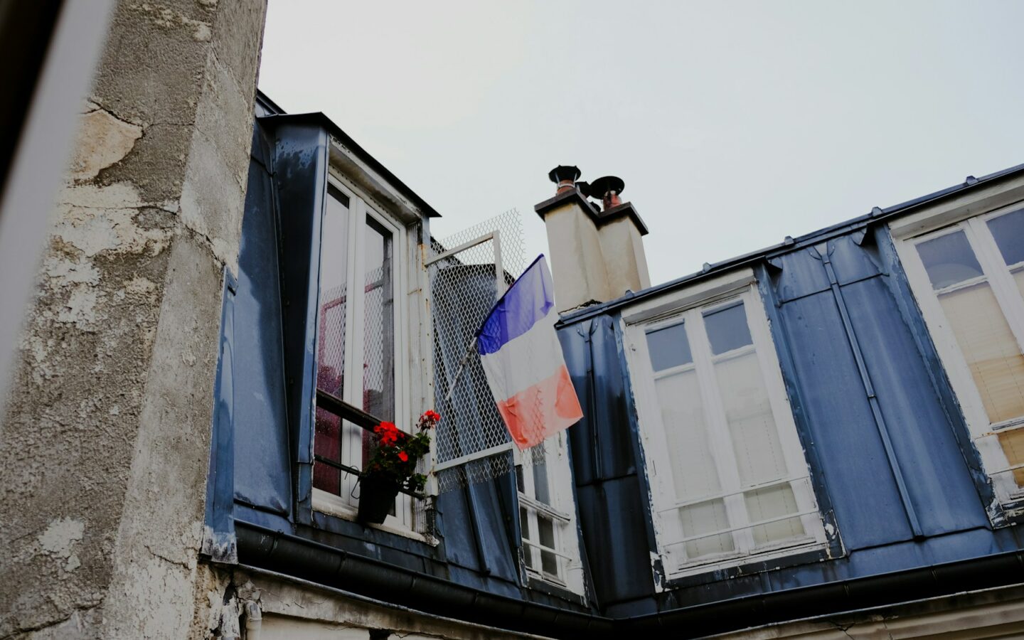 a flag on a building