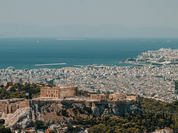 a view of a city from a high point of view