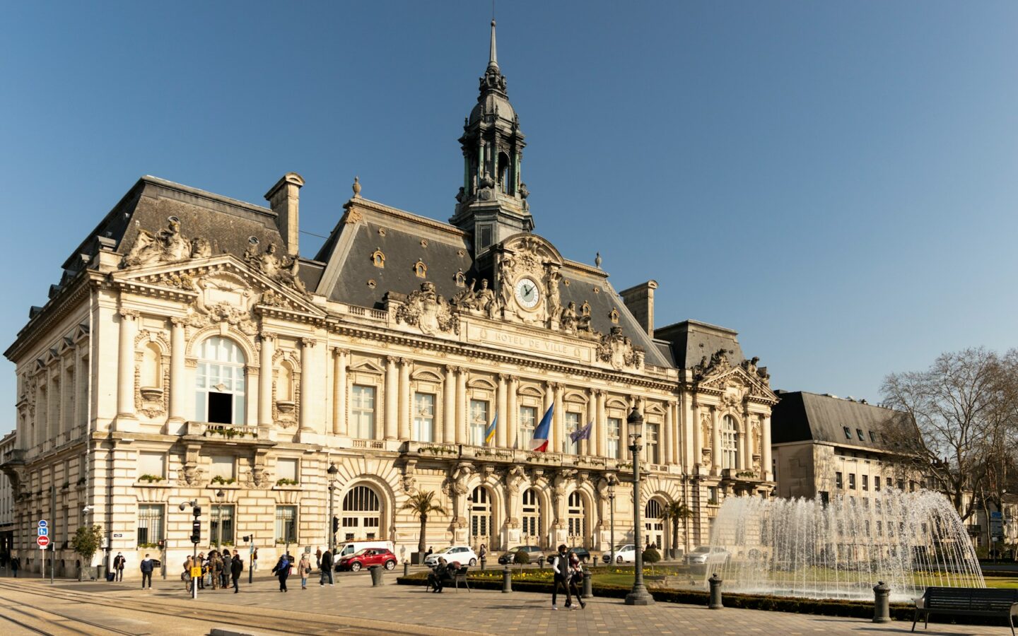 a large building with a clock tower