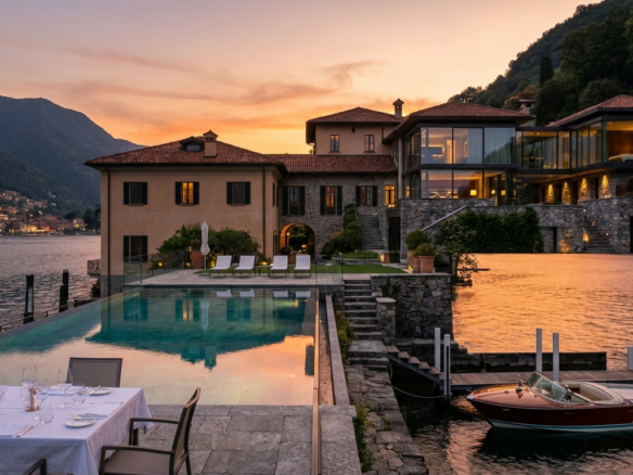 Luxury Villa on Lake Como at Sunset