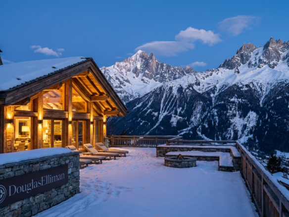 Luxury Alpine Chalet at Twilight