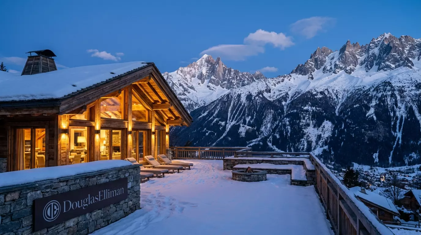 Luxury Alpine Chalet at Twilight