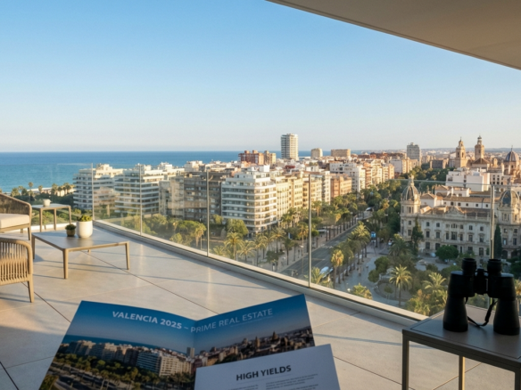 Prime Valencia View from a Luxury Apartment Balcony