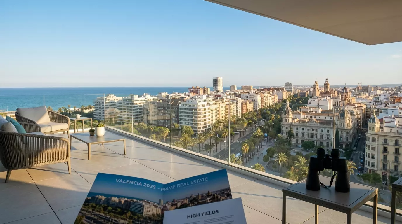 Prime Valencia View from a Luxury Apartment Balcony