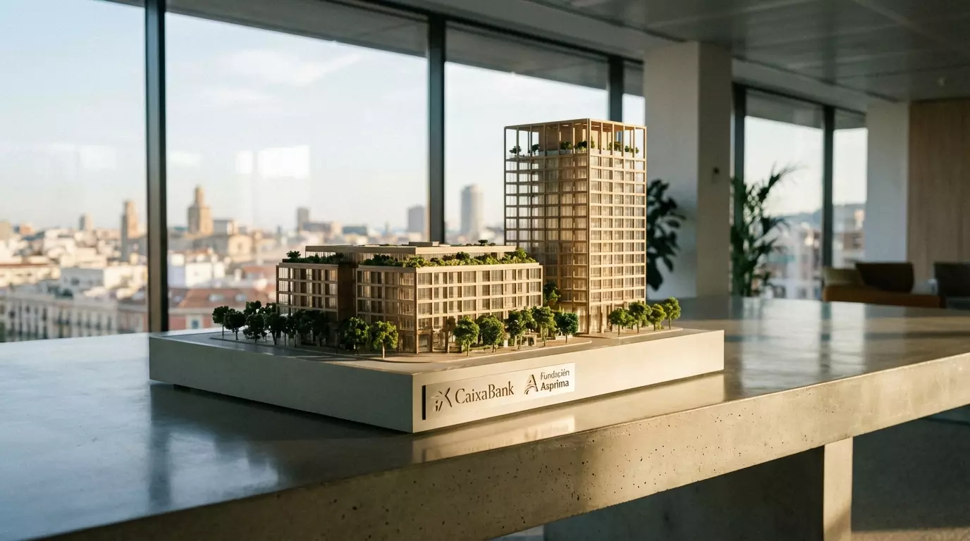 Modern Architectural Model Overlooking a City