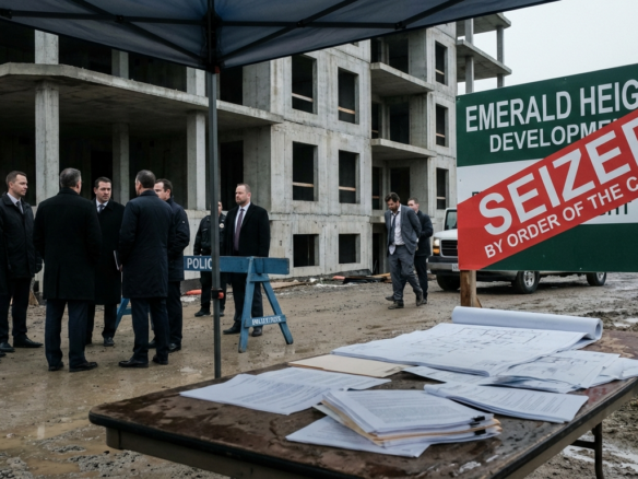 Law Enforcement at Seized Construction Site