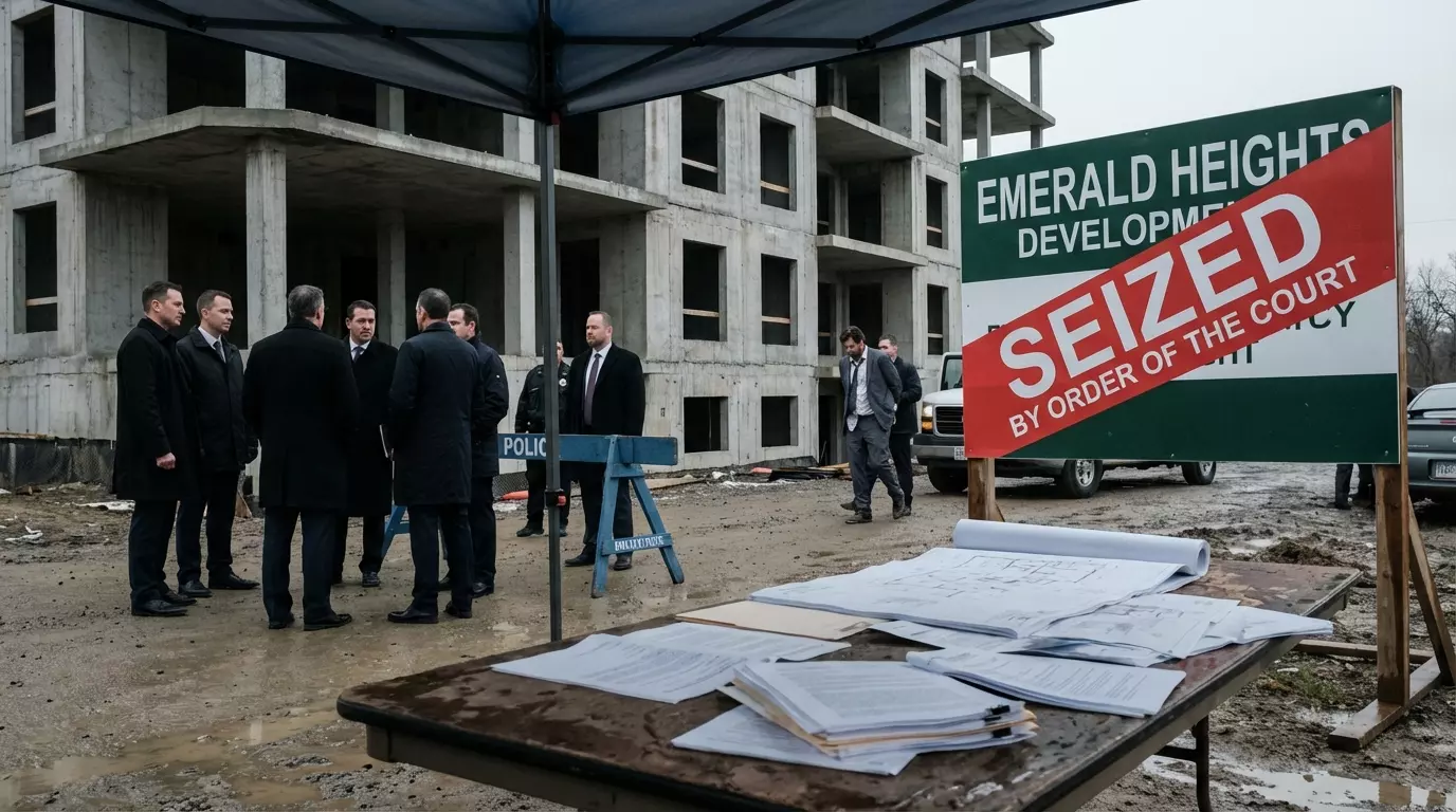 Law Enforcement at Seized Construction Site