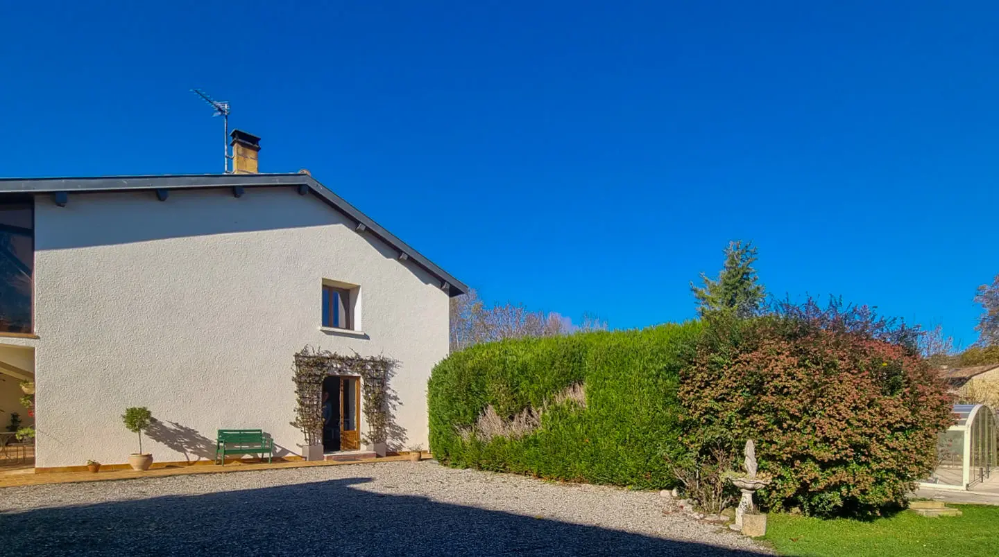 Charming Village Home With Large Gardens, Covered Pool, And Outbuildings