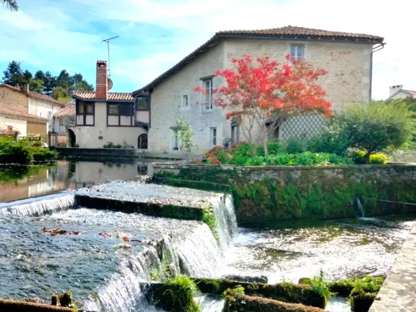 Stunning Historic Old Stone Mill, In The Heart Of A Village, Outbuildings, River Views – Lizant (vienne)