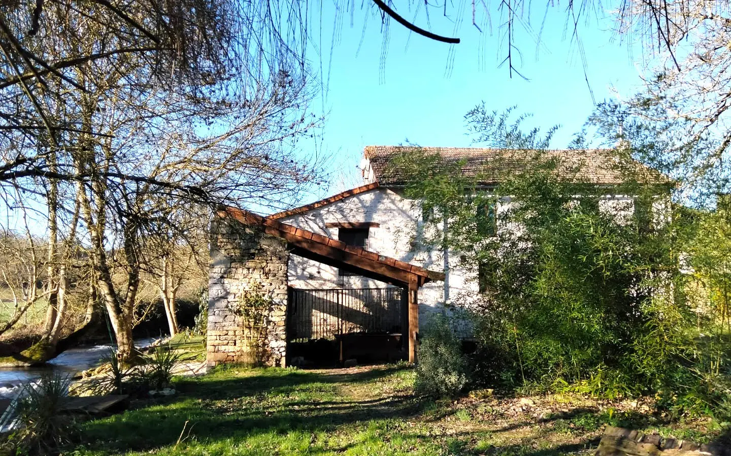 Lovely Golden Stone Picture Book Mill, Nr Ruffec, Charente 3 Bedrooms, 2 Bathrooms, Outbuildings, Views