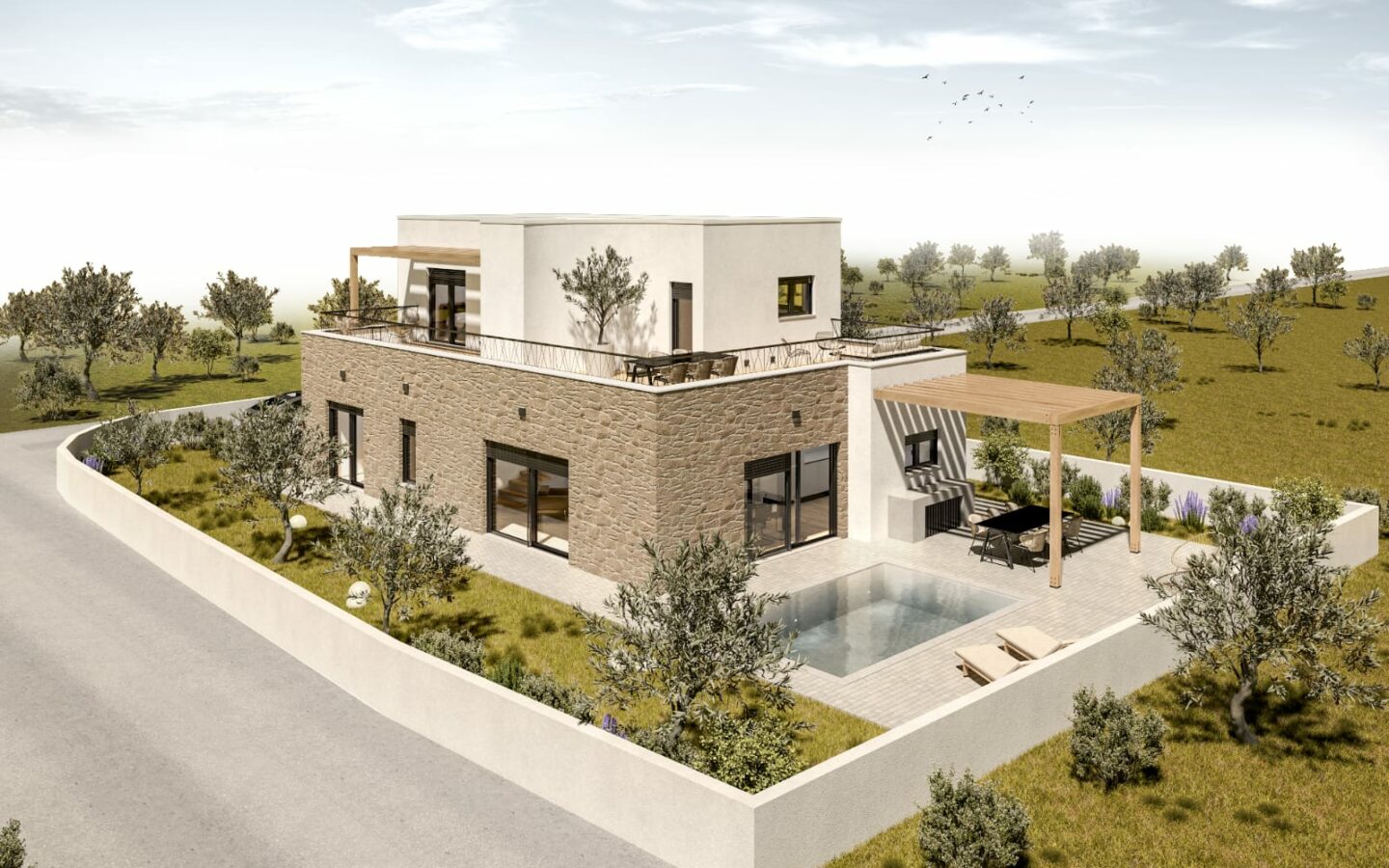 New Construction Family House With Swimming Pool Vodice Croatia