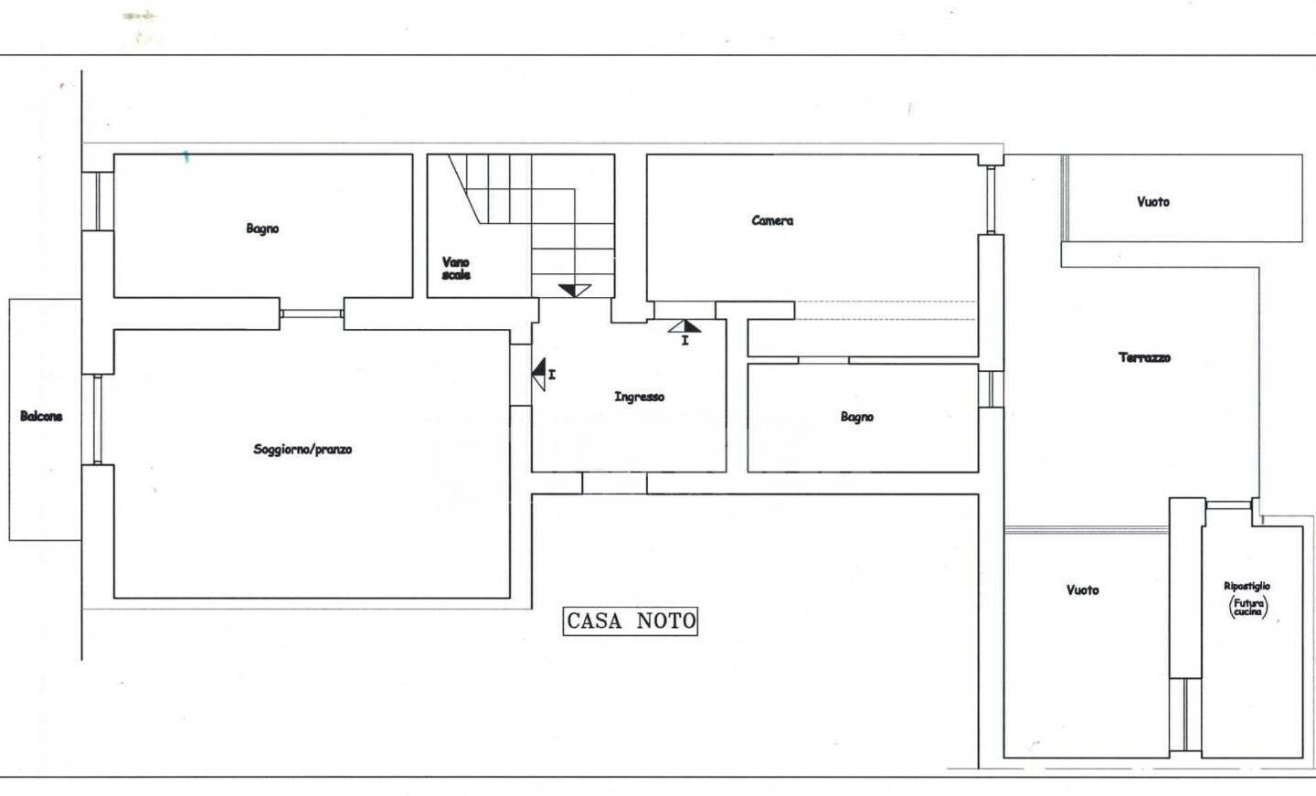 80 M2 Apartment In Noto, First Floor, Central Location