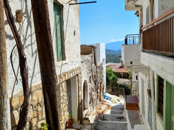 Rustic Corner Stone House For Renovation In Kritsa, Crete
