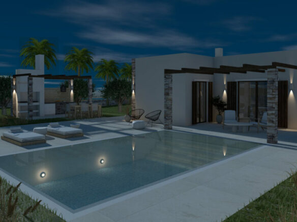 2 Unfinished Modern Bungalows With Pools, Close To Popular Beach
