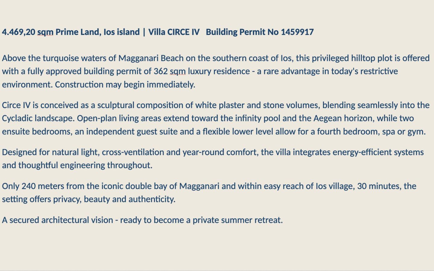 4.469 Sqm Prime Land, Ios Island Greece | Permit Secured | Build Your Cycladic Dream