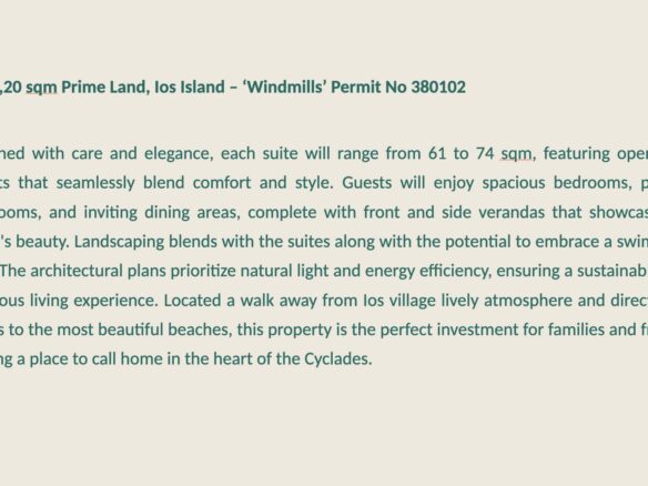3.454 Sqm Prime Land, Ios Island Greece | Permit Secured | Build Your Cycladic Dream