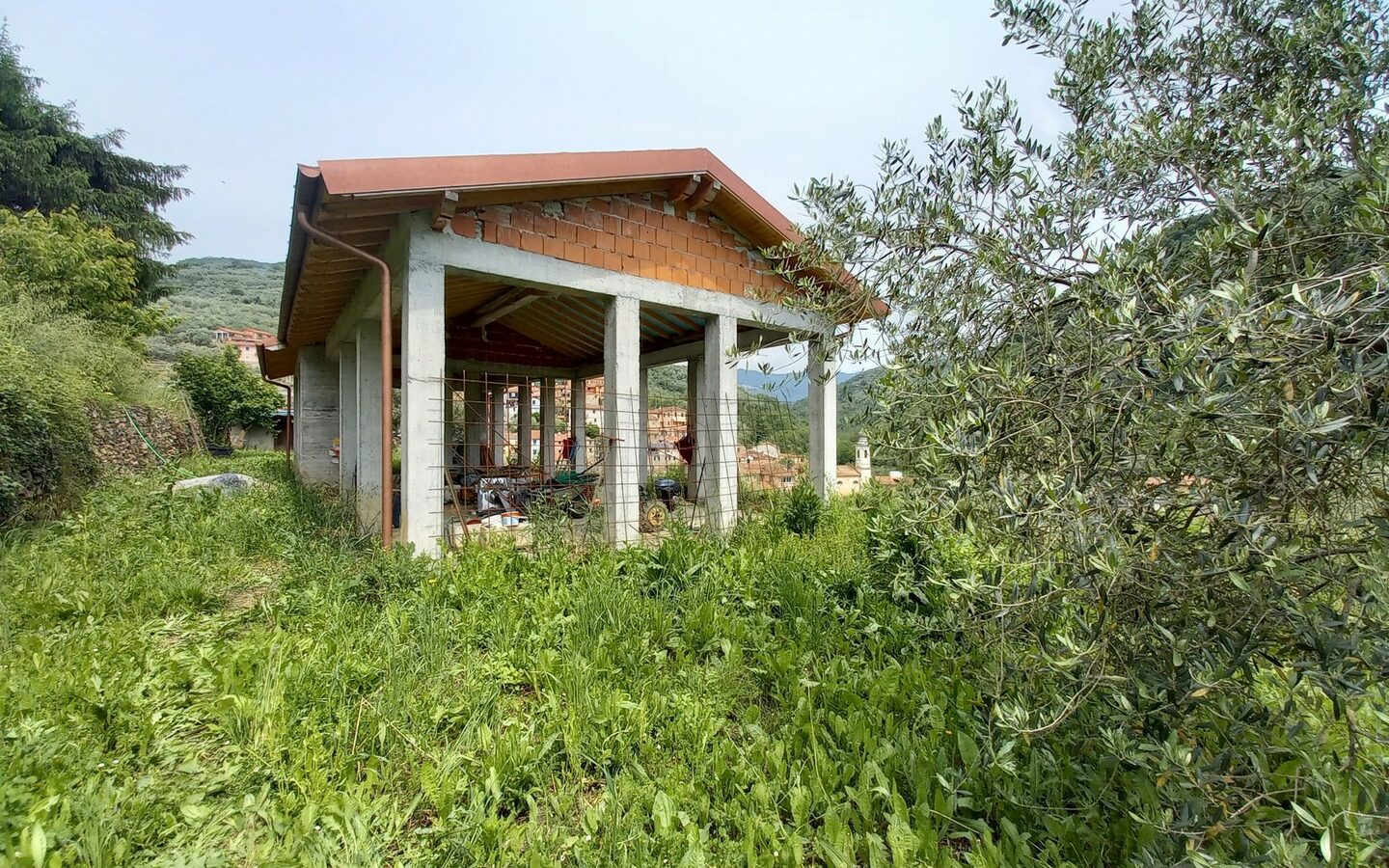 V22 Entroterra Di Imperia A Lucinasco Struttura In Cemento Armato E Terreno Con Uliveto
