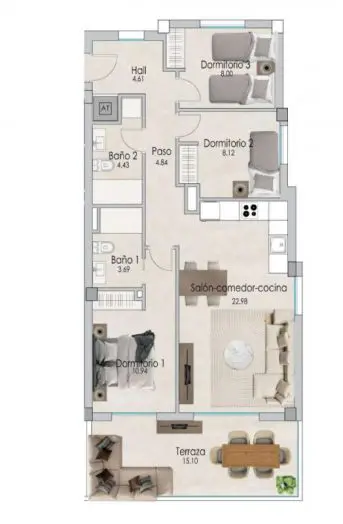 Apartment Of 91 M² In Santa Pola, Spain