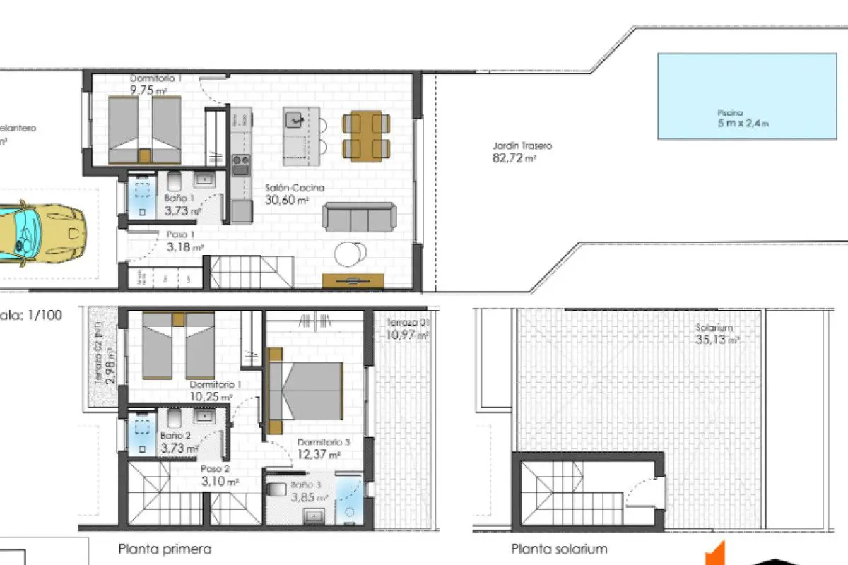 Terraced House Of 113 M² In Santiago De La Ribera, Spain
