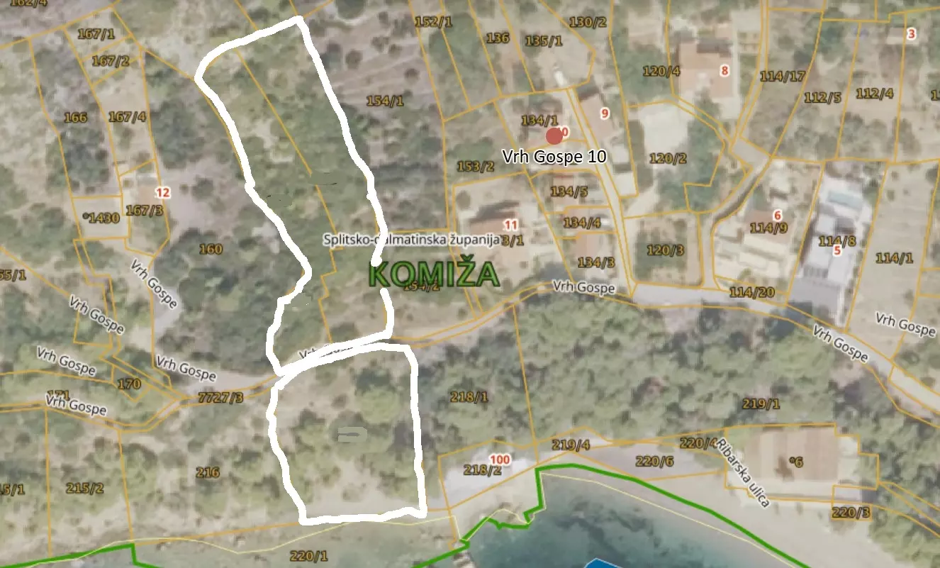 Construction Land Of 4500 M² In Komiža, Vis Island