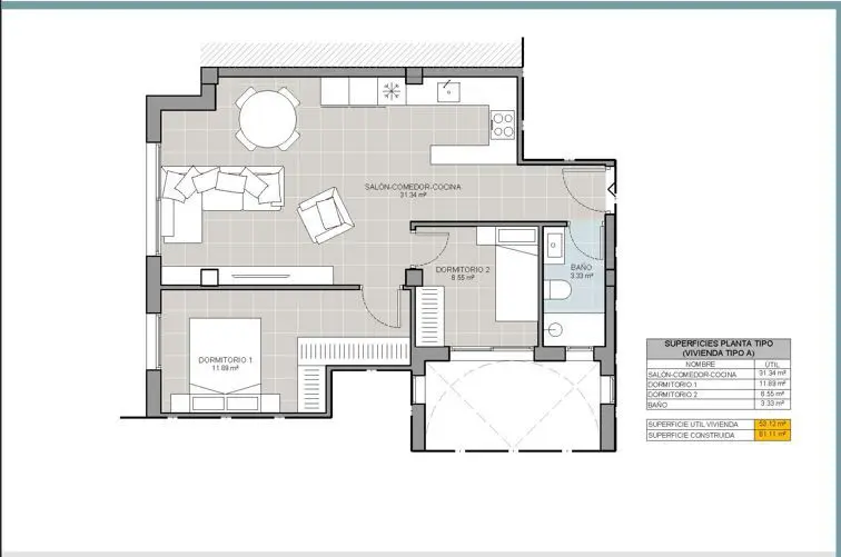 Apartment Of 61 M² In Torrevieja, Spain