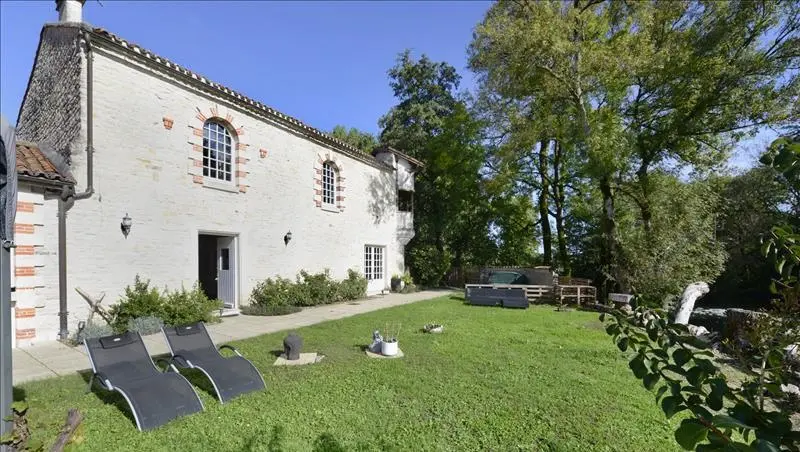Old Stone Mill Of [size] With Private Island And River Views In Charente