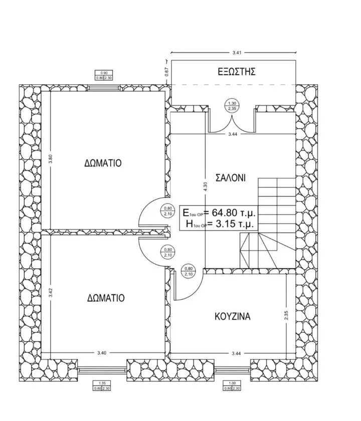 3-bedroom Detached House In Aristotle, Greece (130 M²)