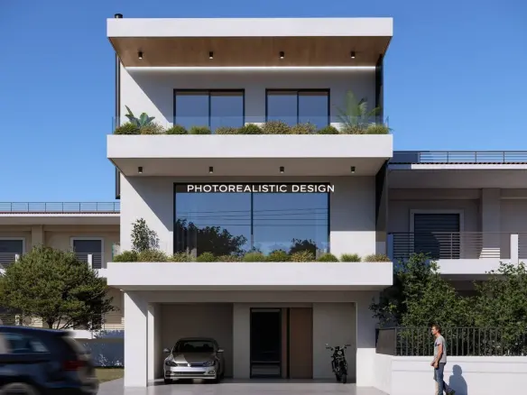 House With Garden In Greece