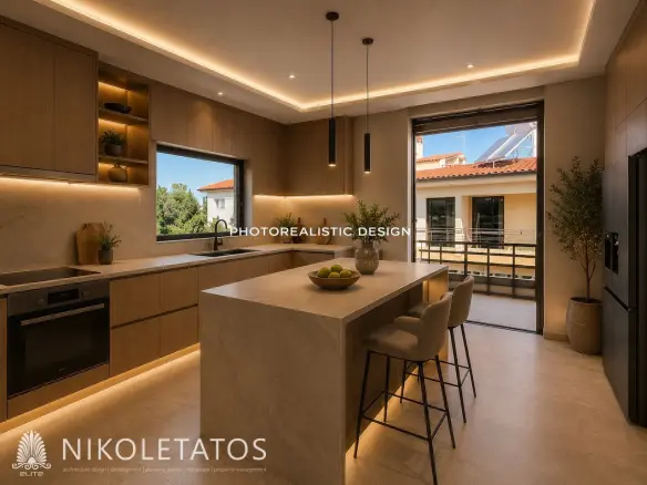 House With Garden In Greece