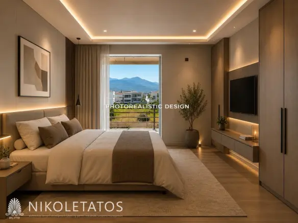 House With Garden In Greece