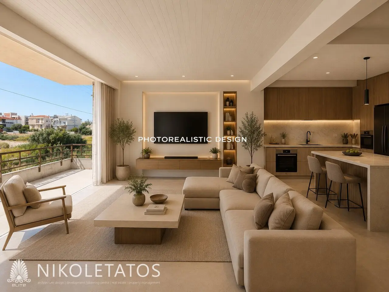 House With Garden In Greece