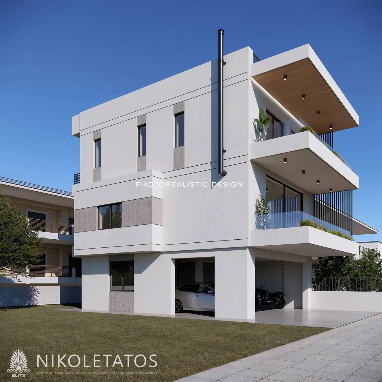 House With Garden In Greece