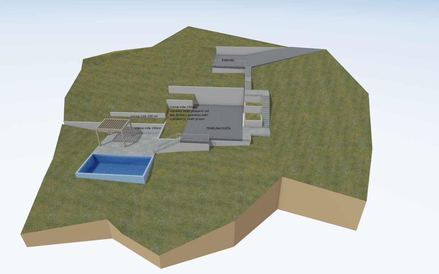 Building Land Of 550 M² With A Conceptual Project For A Villa With A Swimming Pool In Hvar, Croatia
