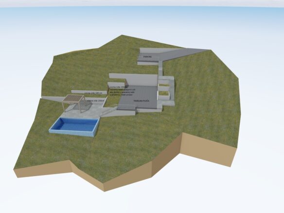 Building Land Of 550 M² With A Conceptual Project For A Villa With A Swimming Pool In Hvar, Croatia