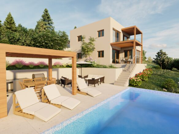 Building Land Of 550 M² With A Conceptual Project For A Villa With A Swimming Pool In Hvar, Croatia
