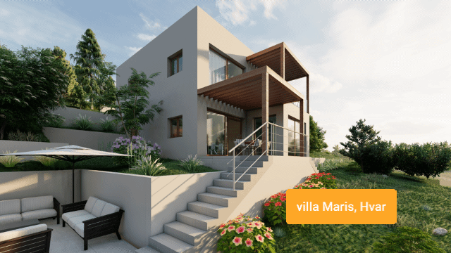 GIF Building Land Of 550 M² With A Conceptual Project For A Villa With A Swimming Pool In Hvar, Croatia