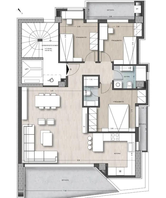 Flat Of 118 M² In Thessaloniki