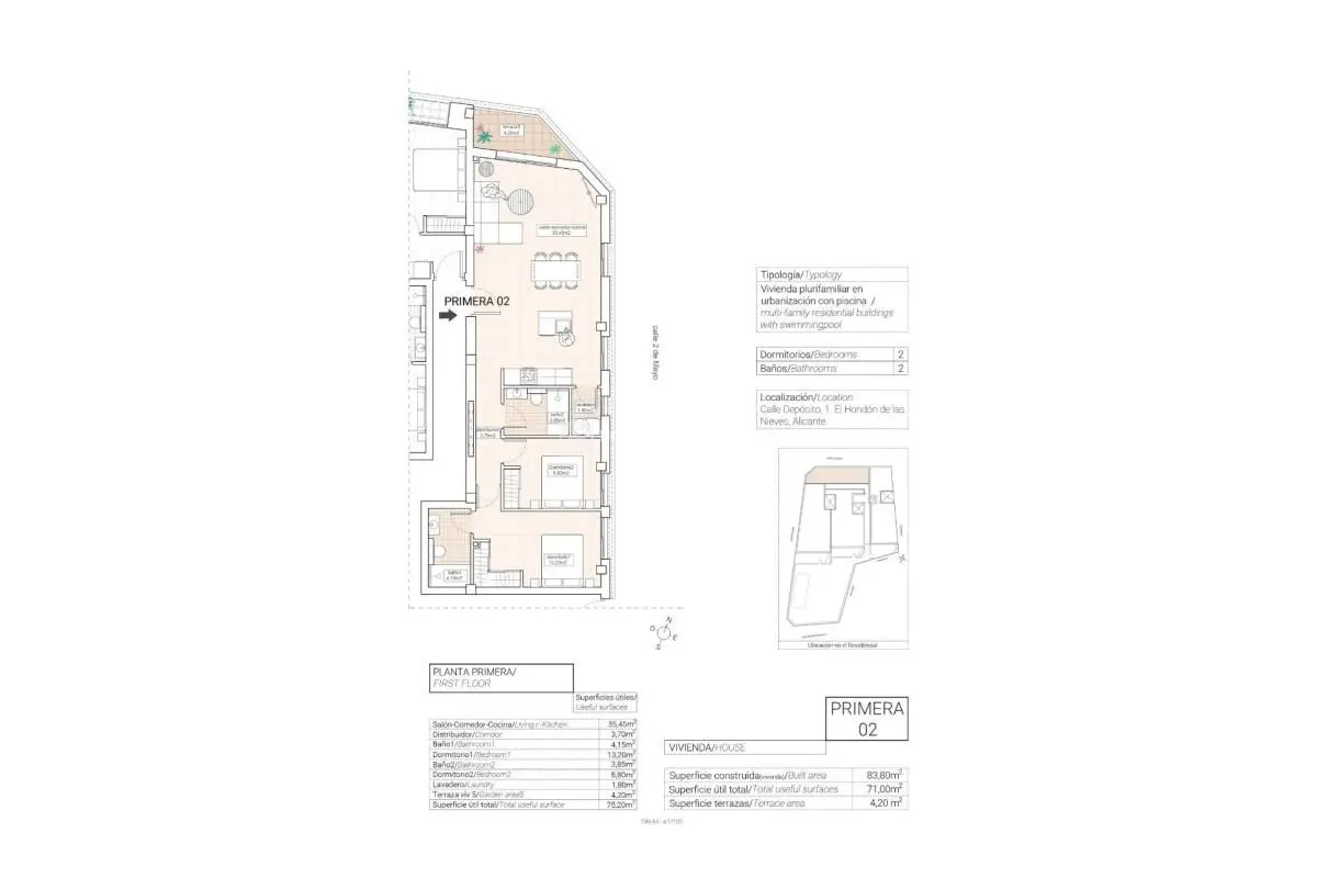 Apartment Of 83 M² In Hondon De Las Nieves