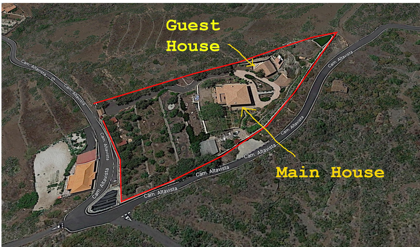 Google Earth View Text Country House Of 1000 M² With Organic Vineyard, Guest Cottage & Sea Views In Tenerife