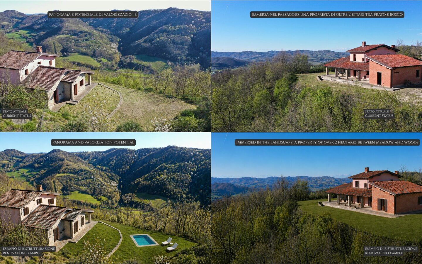 Beautiful Panoramic Villa With Private Park In Monferrato